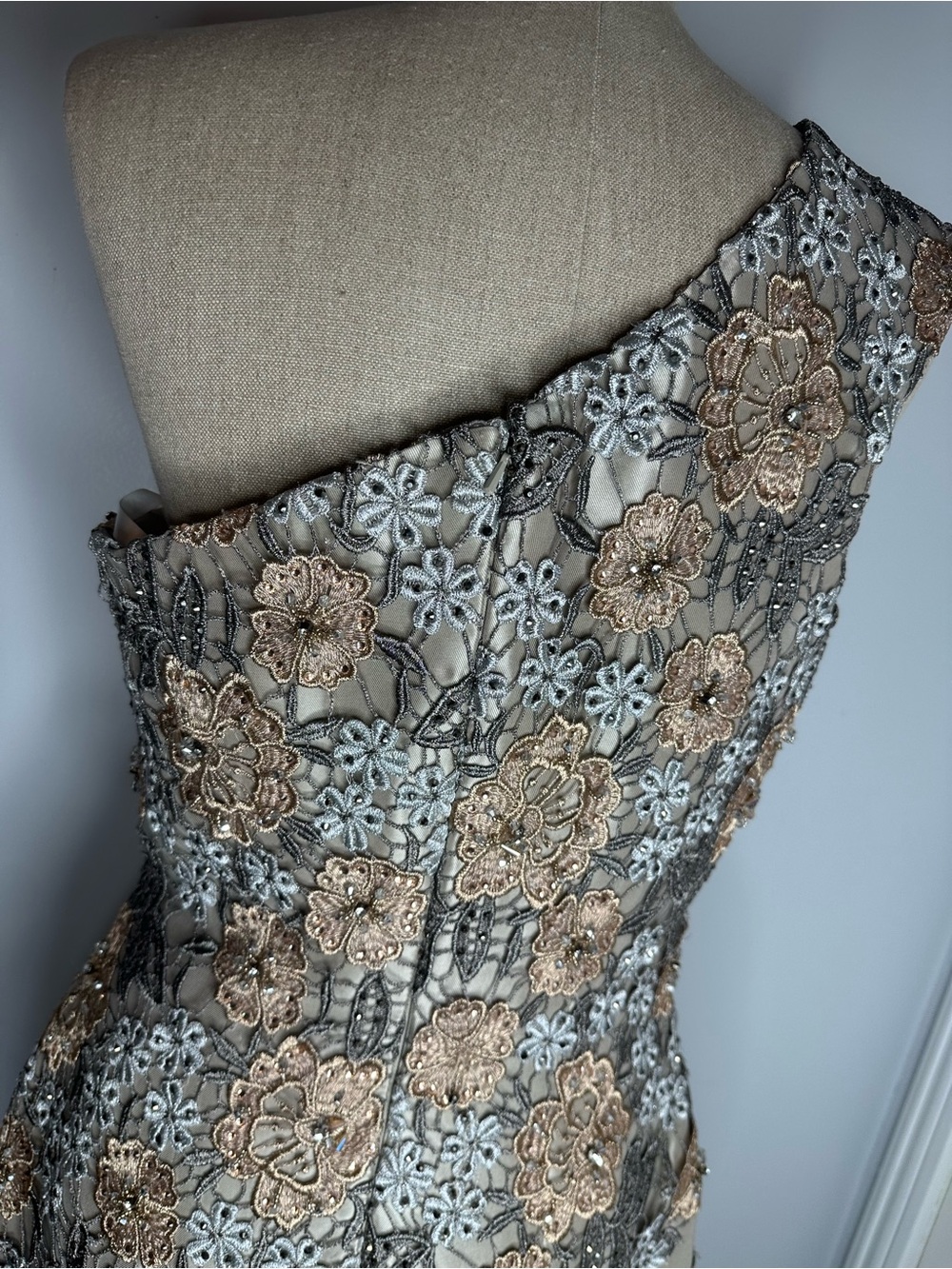 Terani Couture - One Shoulder Floral Cocktail Dress - Picture 5 of 16